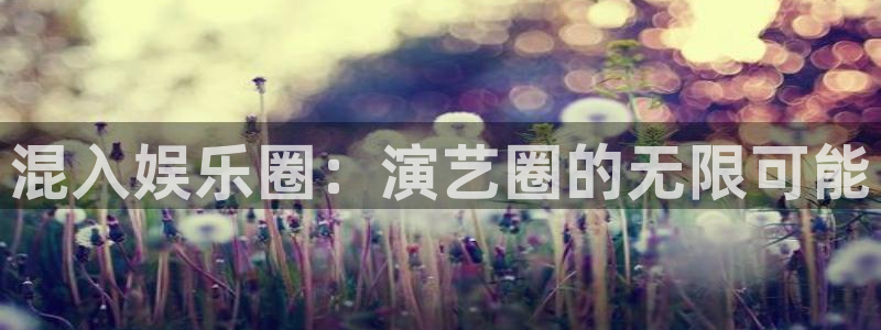 摩根娱乐体育官网入口登录：混入娱乐圈：演艺圈的无限可能
